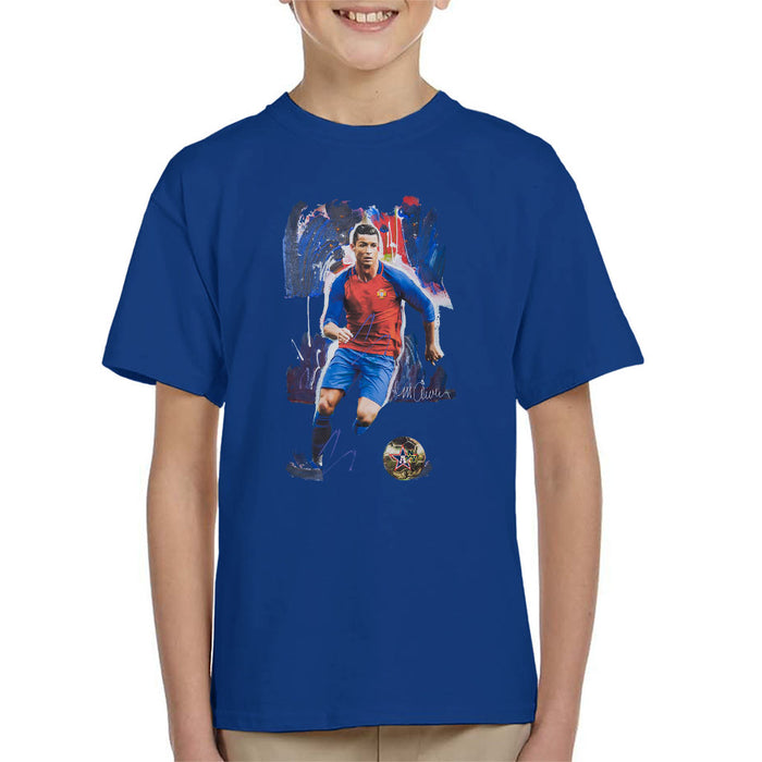 Sidney Maurer Original Portrait Of Cristiano Ronaldo Kid's T-Shirt