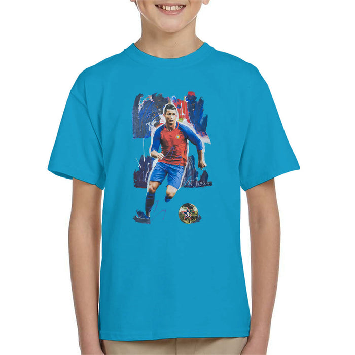 Sidney Maurer Original Portrait Of Cristiano Ronaldo Kid's T-Shirt