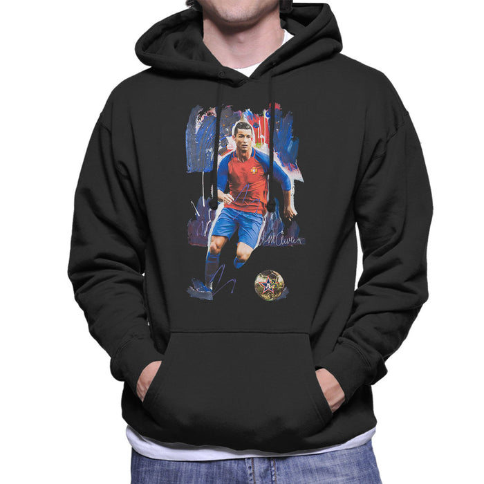 Sidney Maurer Original Portrait Of Cristiano Ronaldo Men's Hooded Sweatshirt