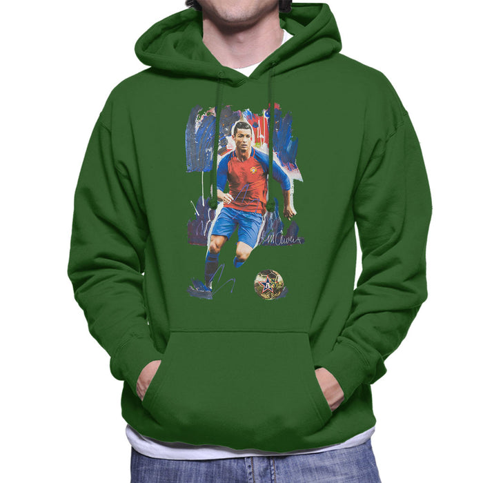 Sidney Maurer Original Portrait Of Cristiano Ronaldo Men's Hooded Sweatshirt