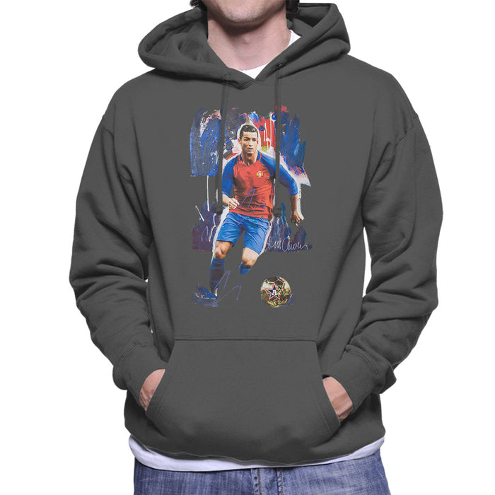 Sidney Maurer Original Portrait Of Cristiano Ronaldo Men's Hooded Sweatshirt