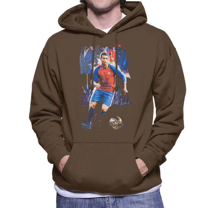 Sidney Maurer Original Portrait Of Cristiano Ronaldo Men's Hooded Sweatshirt