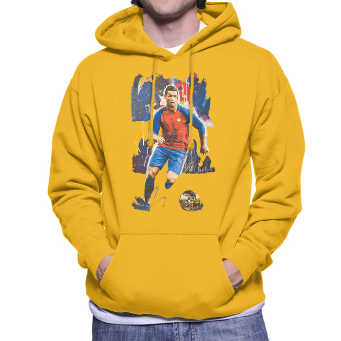Sidney Maurer Original Portrait Of Cristiano Ronaldo Men's Hooded Sweatshirt