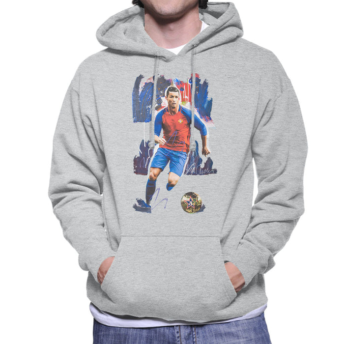 Sidney Maurer Original Portrait Of Cristiano Ronaldo Men's Hooded Sweatshirt