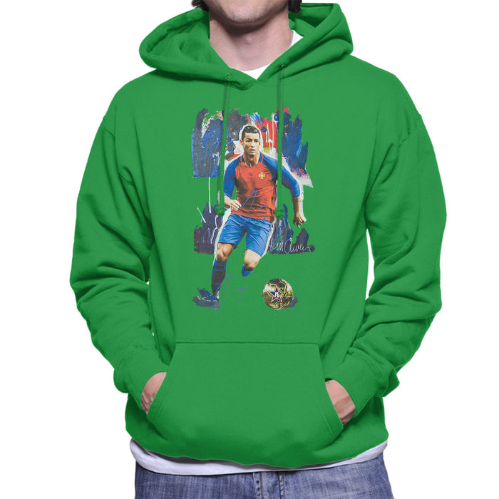 Sidney Maurer Original Portrait Of Cristiano Ronaldo Men's Hooded Sweatshirt