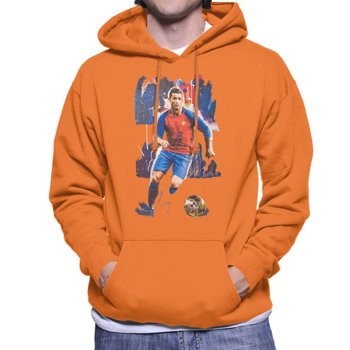 Sidney Maurer Original Portrait Of Cristiano Ronaldo Men's Hooded Sweatshirt