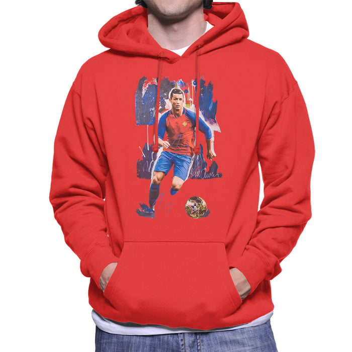 Sidney Maurer Original Portrait Of Cristiano Ronaldo Men's Hooded Sweatshirt