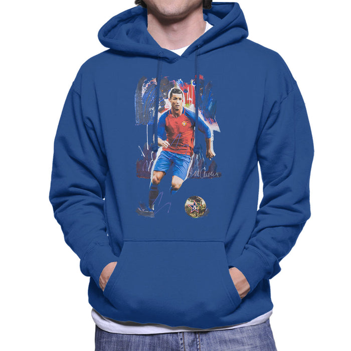 Sidney Maurer Original Portrait Of Cristiano Ronaldo Men's Hooded Sweatshirt