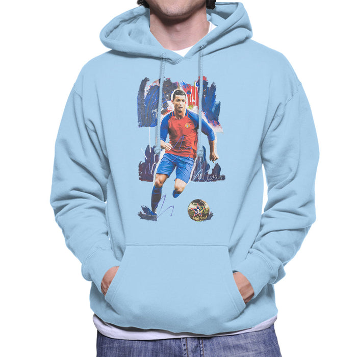 Sidney Maurer Original Portrait Of Cristiano Ronaldo Men's Hooded Sweatshirt