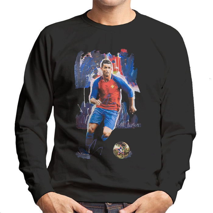 Sidney Maurer Original Portrait Of Cristiano Ronaldo Men's Sweatshirt