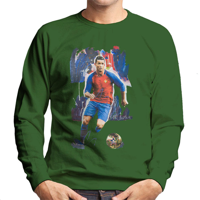 Sidney Maurer Original Portrait Of Cristiano Ronaldo Men's Sweatshirt