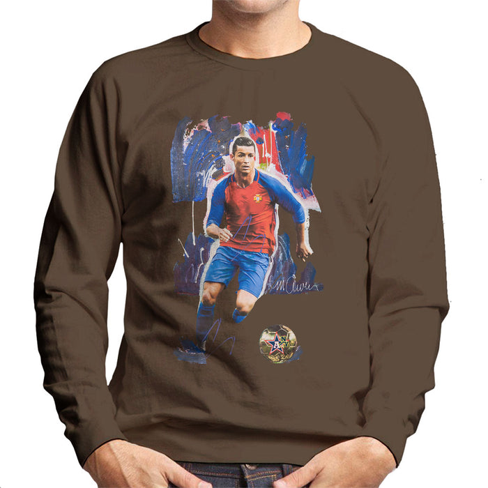 Sidney Maurer Original Portrait Of Cristiano Ronaldo Men's Sweatshirt