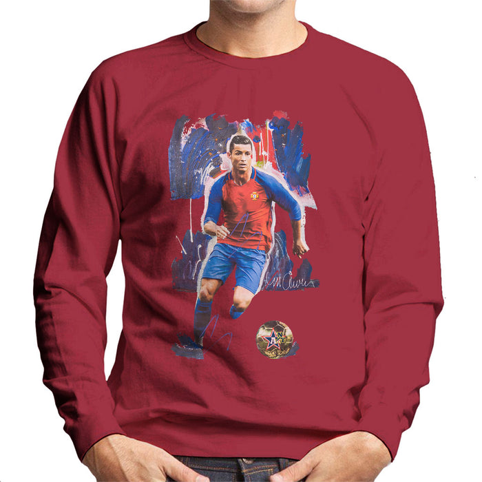 Sidney Maurer Original Portrait Of Cristiano Ronaldo Men's Sweatshirt