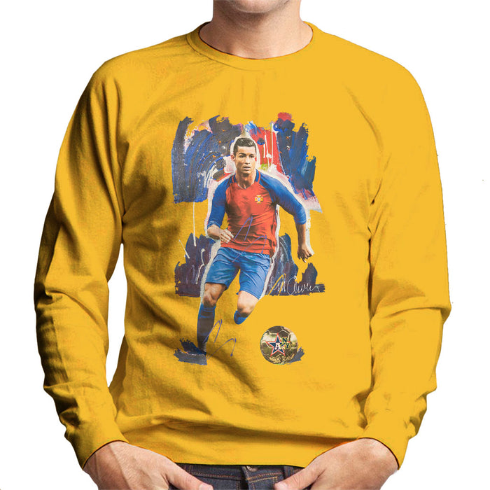 Sidney Maurer Original Portrait Of Cristiano Ronaldo Men's Sweatshirt
