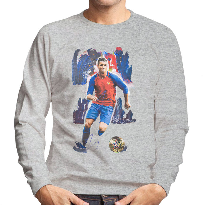 Sidney Maurer Original Portrait Of Cristiano Ronaldo Men's Sweatshirt