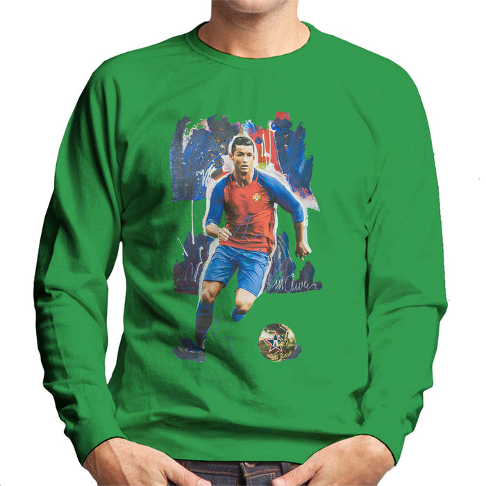 Sidney Maurer Original Portrait Of Cristiano Ronaldo Men's Sweatshirt