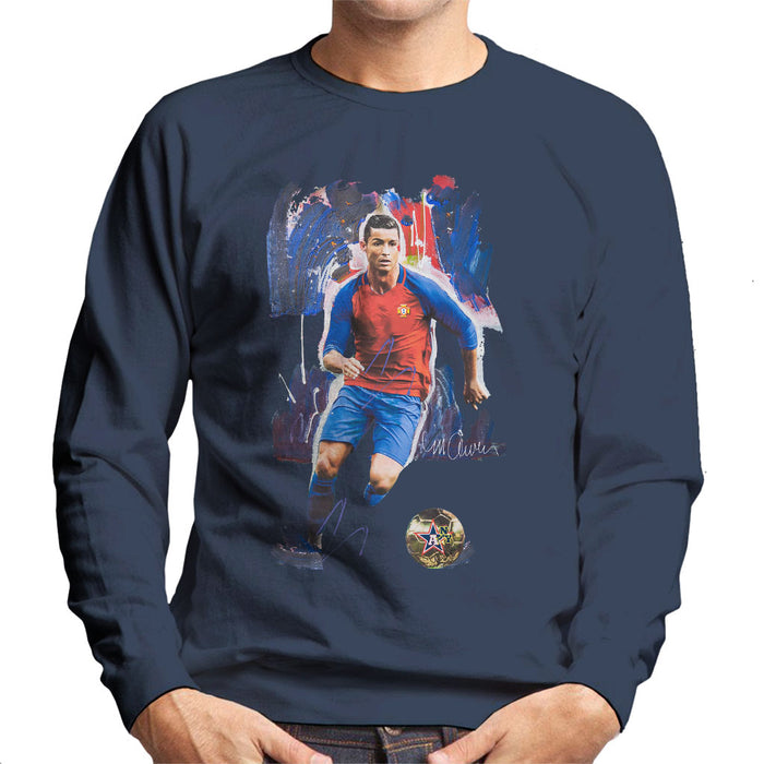 Sidney Maurer Original Portrait Of Cristiano Ronaldo Men's Sweatshirt