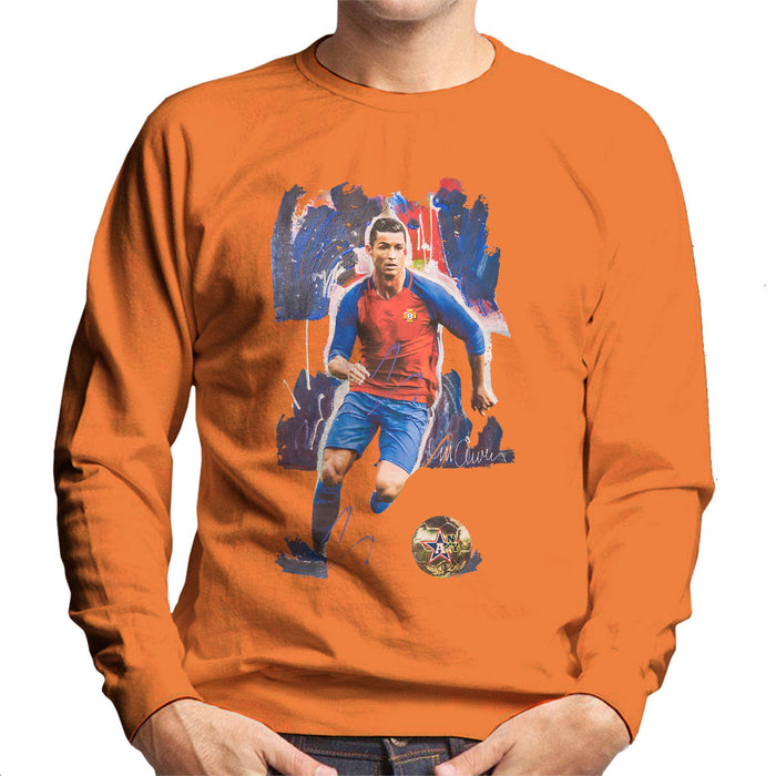 Sidney Maurer Original Portrait Of Cristiano Ronaldo Men's Sweatshirt