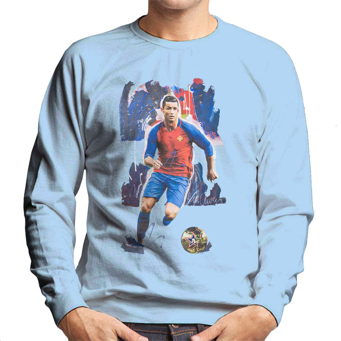Sidney Maurer Original Portrait Of Cristiano Ronaldo Men's Sweatshirt