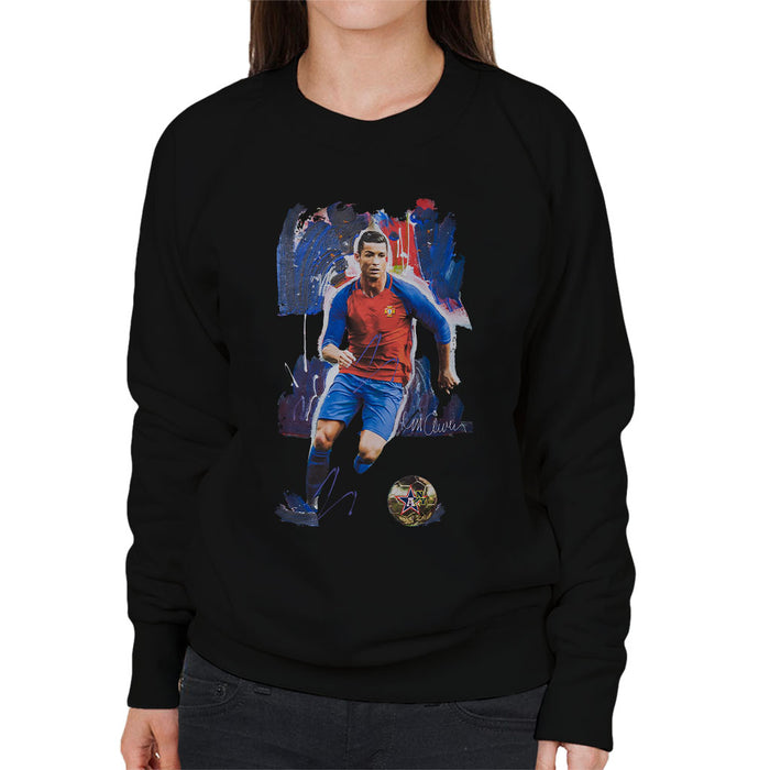 Sidney Maurer Original Portrait Of Cristiano Ronaldo Women's Sweatshirt