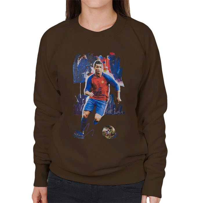 Sidney Maurer Original Portrait Of Cristiano Ronaldo Women's Sweatshirt