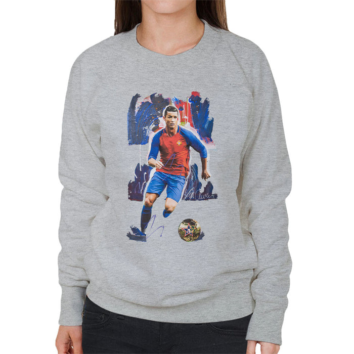 Sidney Maurer Original Portrait Of Cristiano Ronaldo Women's Sweatshirt