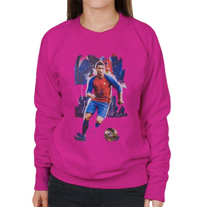 Sidney Maurer Original Portrait Of Cristiano Ronaldo Women's Sweatshirt