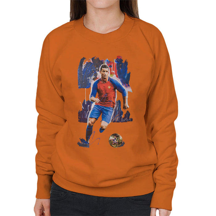 Sidney Maurer Original Portrait Of Cristiano Ronaldo Women's Sweatshirt