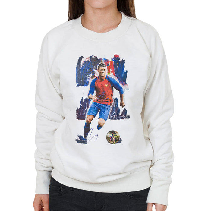 Sidney Maurer Original Portrait Of Cristiano Ronaldo Women's Sweatshirt