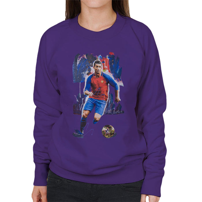 Sidney Maurer Original Portrait Of Cristiano Ronaldo Women's Sweatshirt