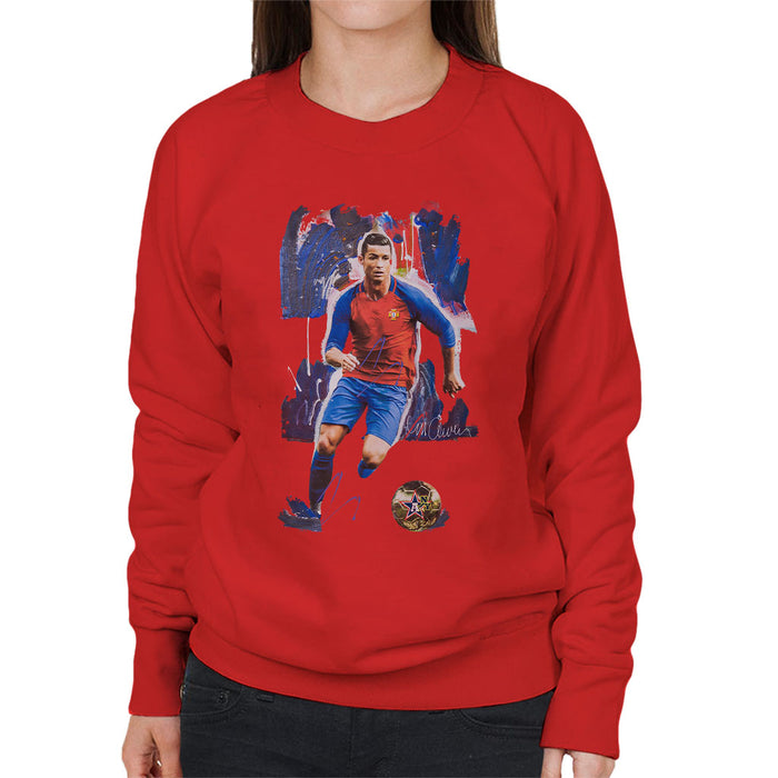 Sidney Maurer Original Portrait Of Cristiano Ronaldo Women's Sweatshirt