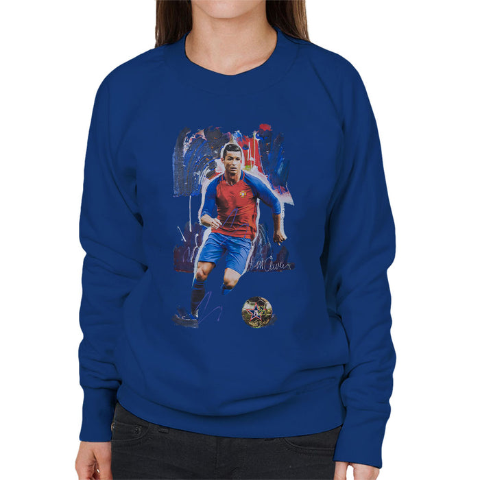 Sidney Maurer Original Portrait Of Cristiano Ronaldo Women's Sweatshirt