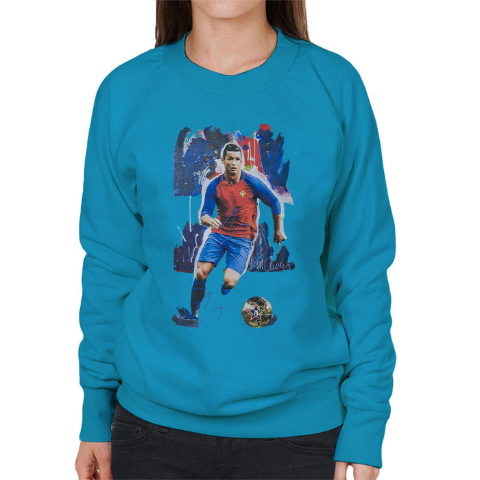Sidney Maurer Original Portrait Of Cristiano Ronaldo Women's Sweatshirt