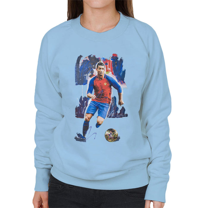 Sidney Maurer Original Portrait Of Cristiano Ronaldo Women's Sweatshirt
