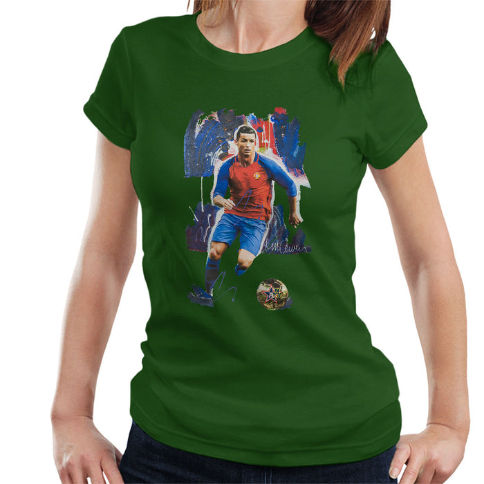 Sidney Maurer Original Portrait Of Cristiano Ronaldo Women's T-Shirt