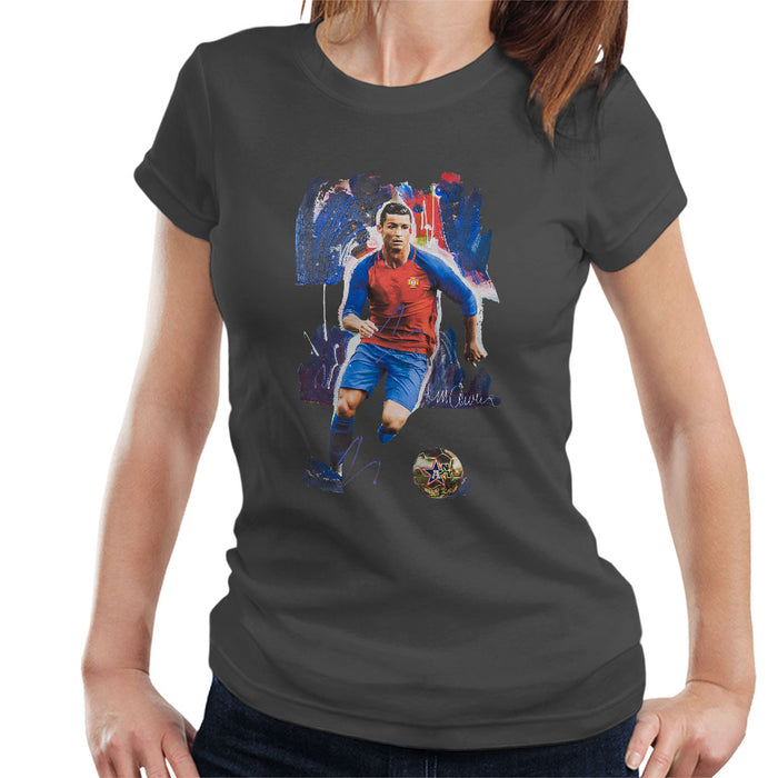 Sidney Maurer Original Portrait Of Cristiano Ronaldo Women's T-Shirt