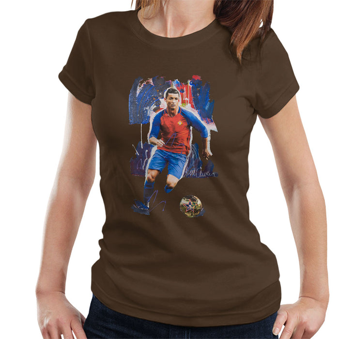 Sidney Maurer Original Portrait Of Cristiano Ronaldo Women's T-Shirt