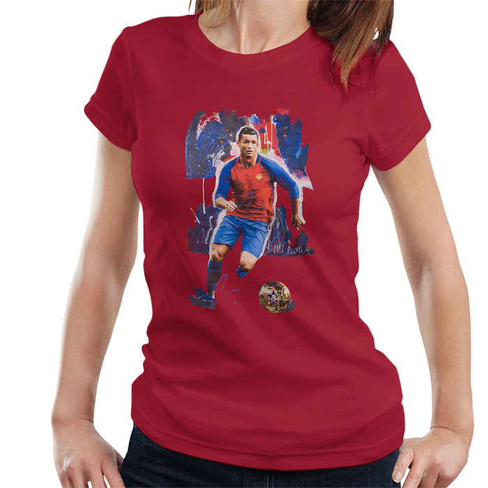 Sidney Maurer Original Portrait Of Cristiano Ronaldo Women's T-Shirt