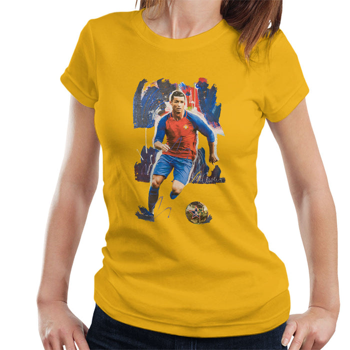 Sidney Maurer Original Portrait Of Cristiano Ronaldo Women's T-Shirt