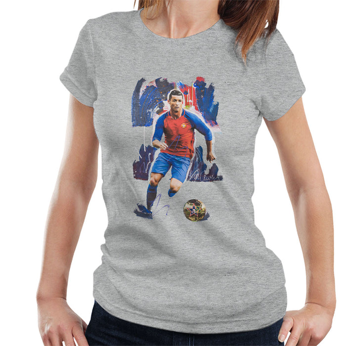 Sidney Maurer Original Portrait Of Cristiano Ronaldo Women's T-Shirt