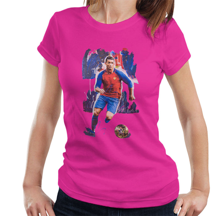 Sidney Maurer Original Portrait Of Cristiano Ronaldo Women's T-Shirt