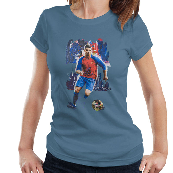 Sidney Maurer Original Portrait Of Cristiano Ronaldo Women's T-Shirt