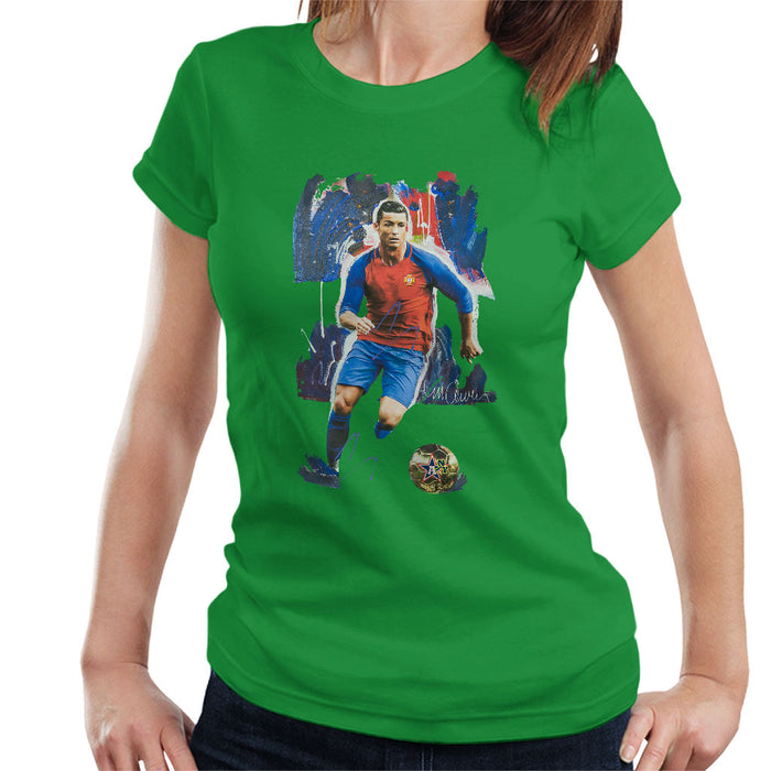Sidney Maurer Original Portrait Of Cristiano Ronaldo Women's T-Shirt