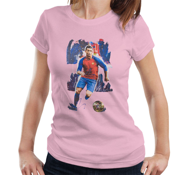 Sidney Maurer Original Portrait Of Cristiano Ronaldo Women's T-Shirt