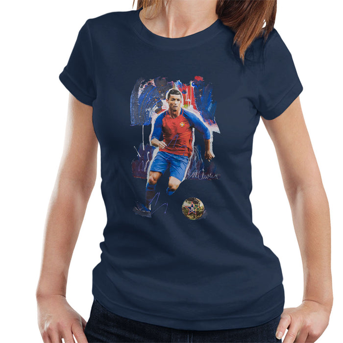 Sidney Maurer Original Portrait Of Cristiano Ronaldo Women's T-Shirt