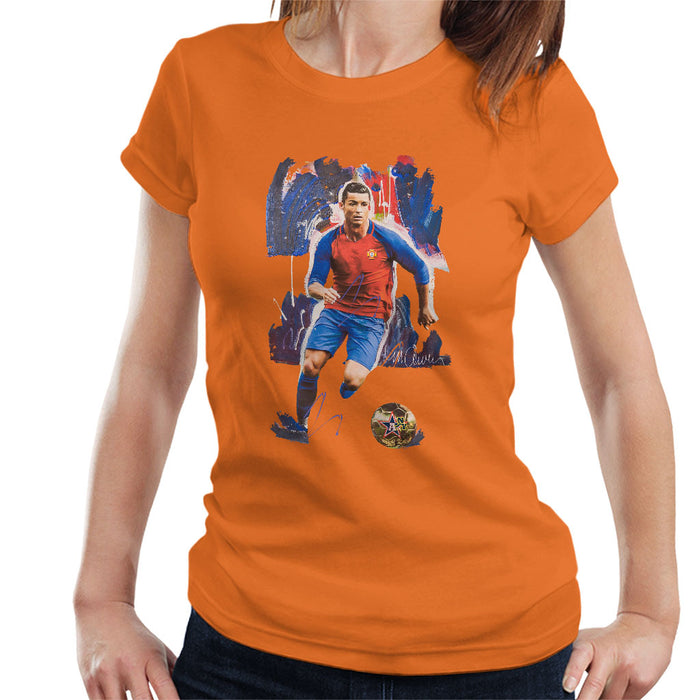 Sidney Maurer Original Portrait Of Cristiano Ronaldo Women's T-Shirt