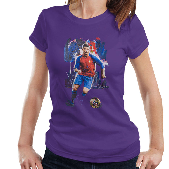 Sidney Maurer Original Portrait Of Cristiano Ronaldo Women's T-Shirt