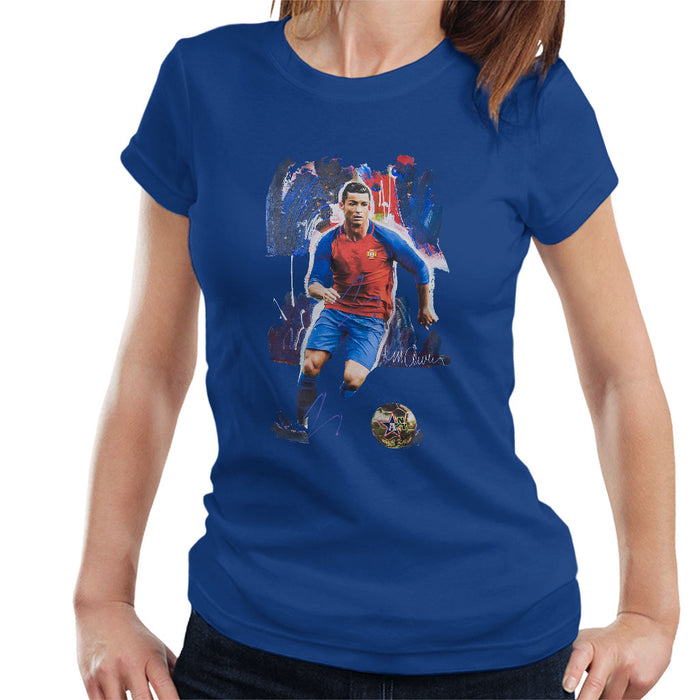Sidney Maurer Original Portrait Of Cristiano Ronaldo Women's T-Shirt
