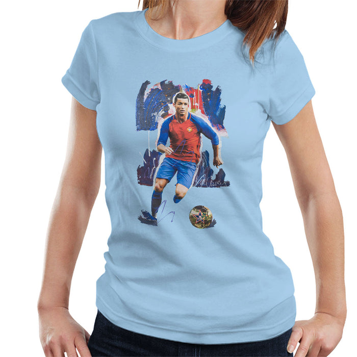 Sidney Maurer Original Portrait Of Cristiano Ronaldo Women's T-Shirt