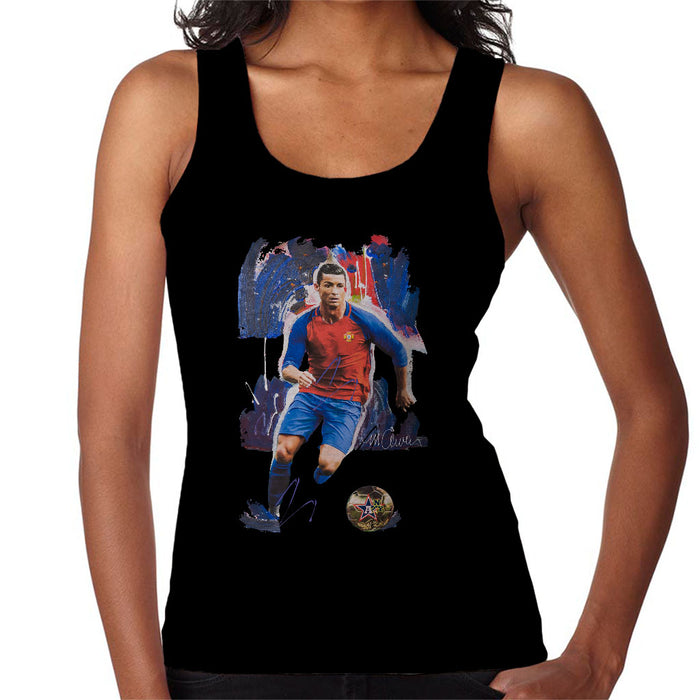 Sidney Maurer Original Portrait Of Cristiano Ronaldo Women's Vest
